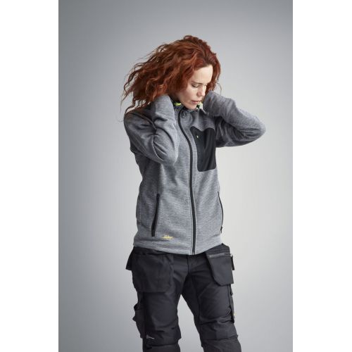 8041 Sudadera con capucha y forro polar Flexiwork gris-negro